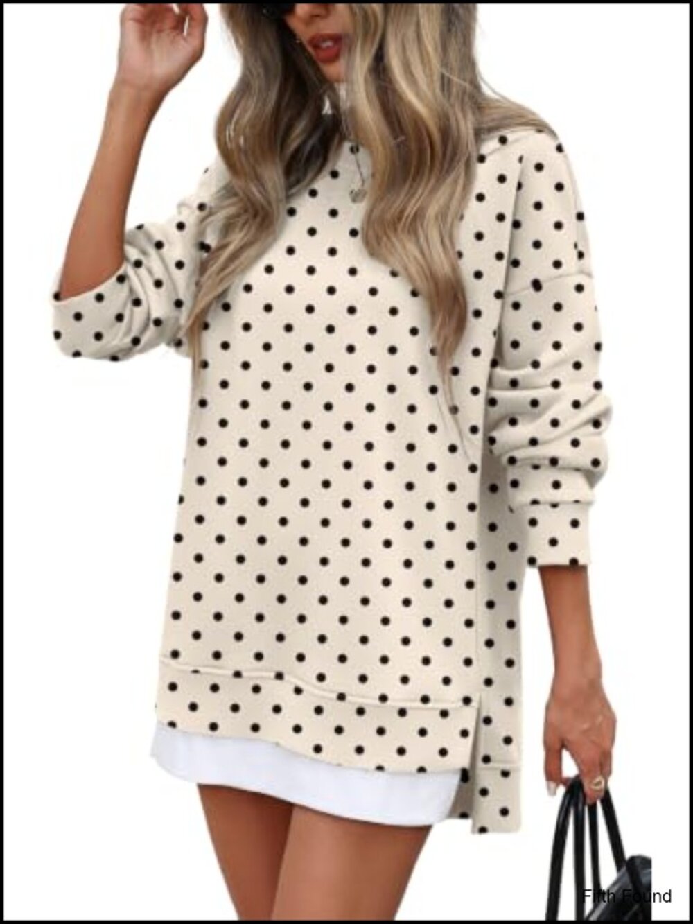 Oversized Crewneck Tunic Sweatshirt Long Sleeve Loose Fit Pullover Top